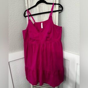 Cute!! Cacique Pink Spaghetti Strap with Ruffle Lounge Gown PJ Lingerie 26/28